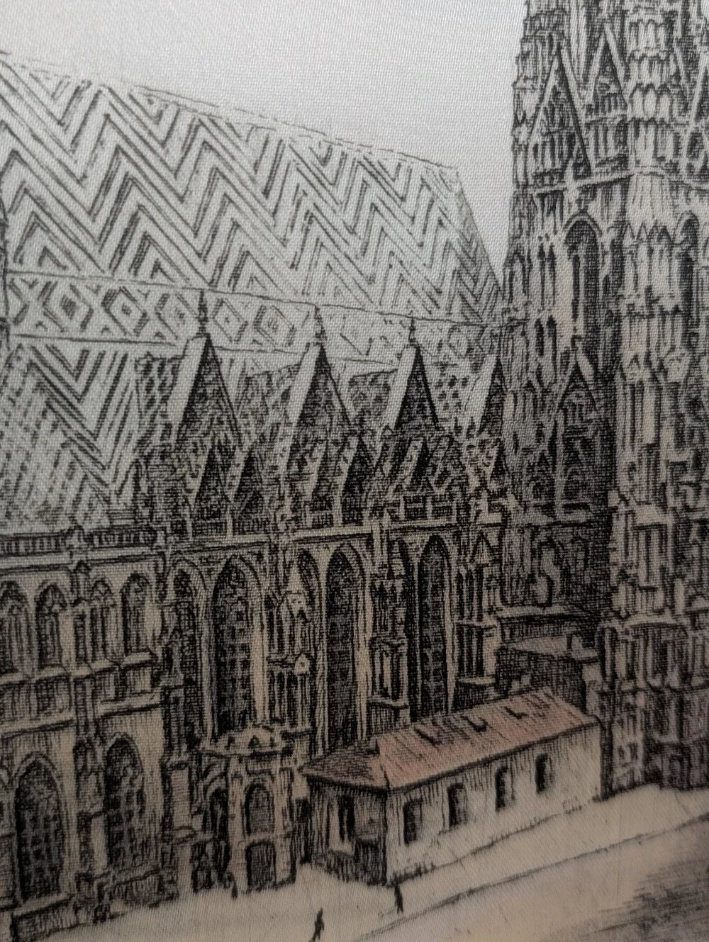 Hans Leisch, Signed Silk Etching of St. Stephen's Cathedral